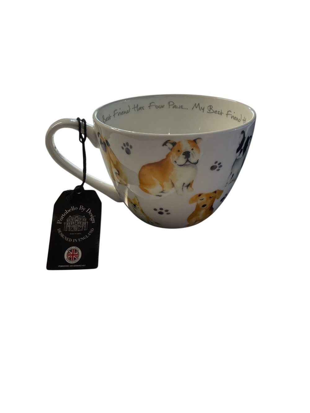 Portobello By Design My Best Friend Has Four Paws Dog Bone China Mug NWT